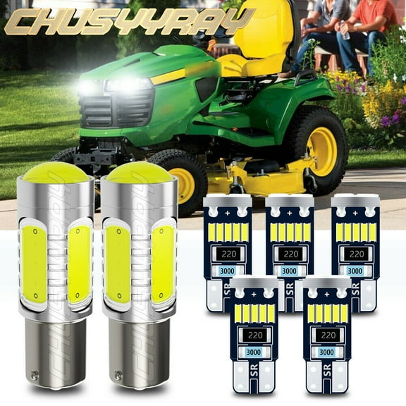 Front & Rear White LED light bulbs for Deere 318 322 332 420 430 655 755 855 955