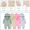 thumbnail image 5 of Mameluco con cremallera y orejas de conejo para bebé, mono con capucha para recién nacido, mono para niños y niñas (E Beige, 0-3 meses), 5 of 5