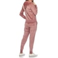 thumbnail image 2 of White Mark Women's 2 Piece Rhinestone Velour Tracksuit Set, 2 of 6