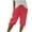Red, variant on Simua Cotton Linen Shorts for Women Solid Color Drawstring Elastic Waist Bermuda Shorts
