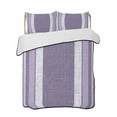 thumbnail image 2 of Quilts Twin Size, Vintage Purple Striped Soft Comforter Bedding Set for Bed, Farmhouse Modern Stripes Boho Lightweight Quilted Bedspread with Pillow Cover(2 Pieces) for All Season, 68x86 Inch, 2 of 9