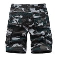 thumbnail image 5 of BRANROY Men's Camo Multi‑Pocket Cargo Shorts - Button Fly Relaxed Fit Casual Shorts, Perfect for Hiking Shorts, Beach Shorts, and Running Shorts for Outdoor Sports,Navy,XL, 5 of 5