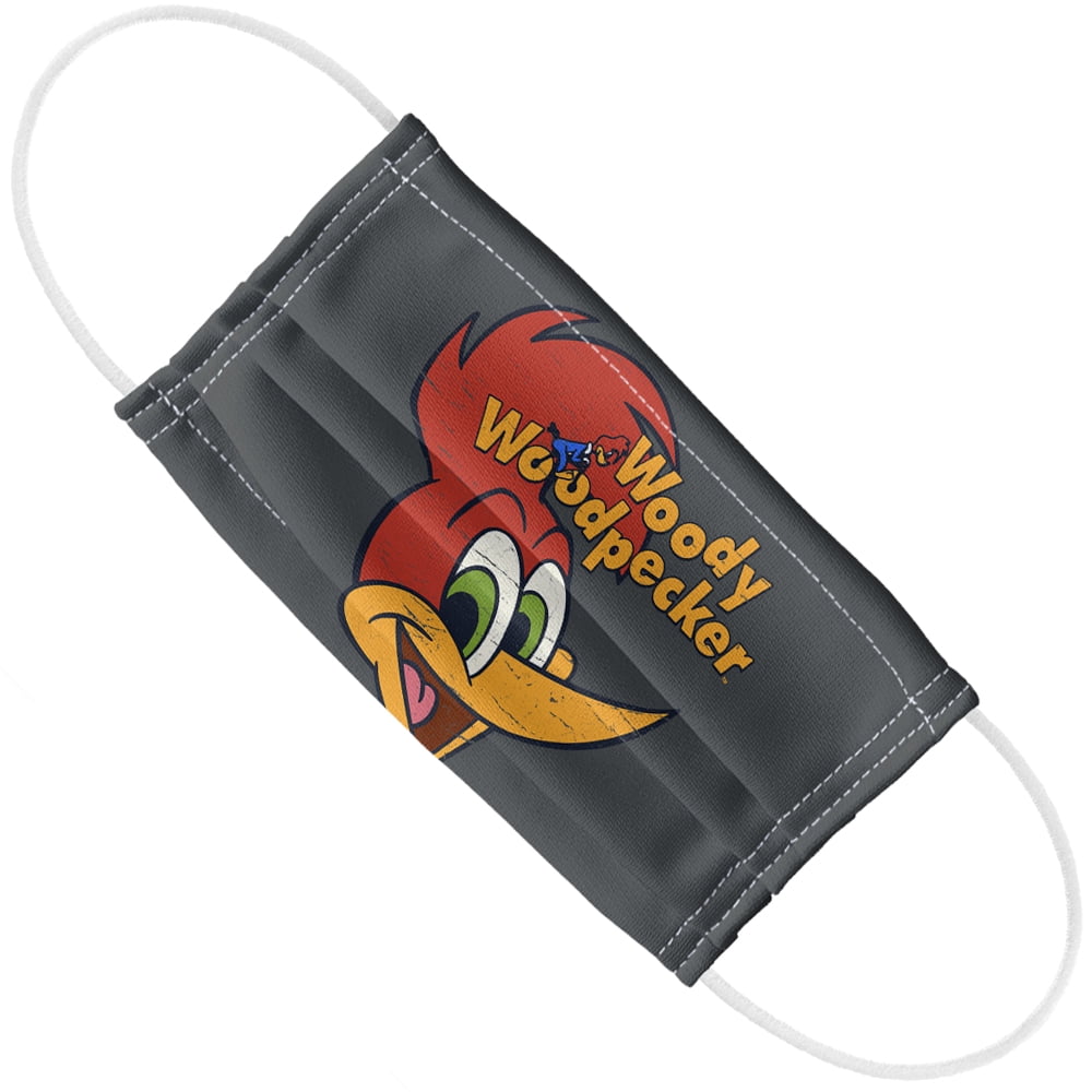 Woody Woodpecker Retro Logo 1-Ply Reusable Face Mask Covering, Unisex
