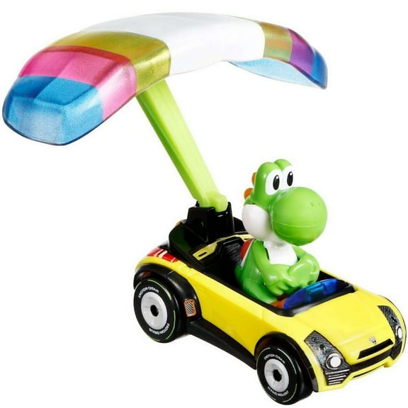 Hot Wheels Mario Kart Sports Coupe   Parafoil Glider Yoshi Diecast Car (No Packaging)