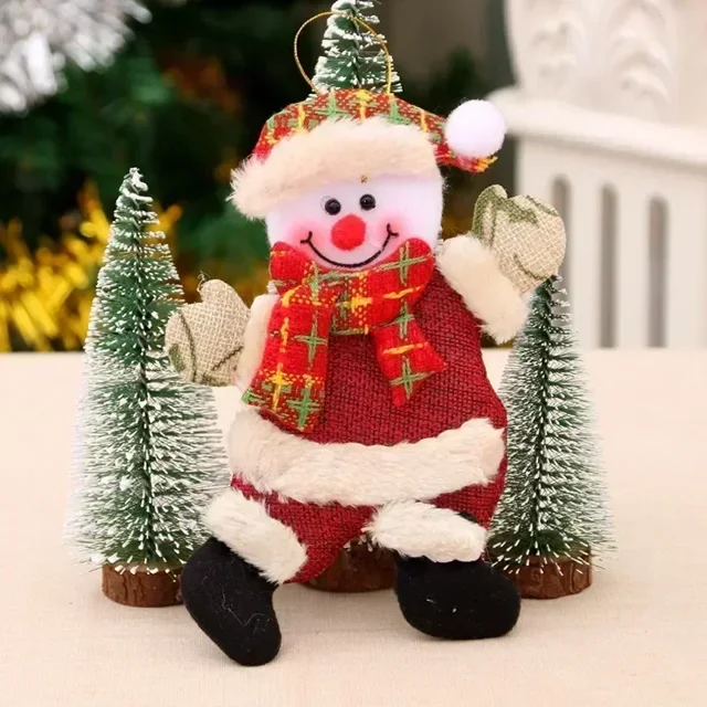 Adornos navideños de regalo 2024 Papá Noel, muñeco de nieve, reno, oso, árbol de Navidad, muñeco colgante, Año Nuevo 2025, decoración del hogar