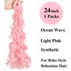 thumbnail image 4 of Cabello trenzado Gozill, rosa claro, ondulado, ondulado, 4 x 26 pulgadas, 4 of 6