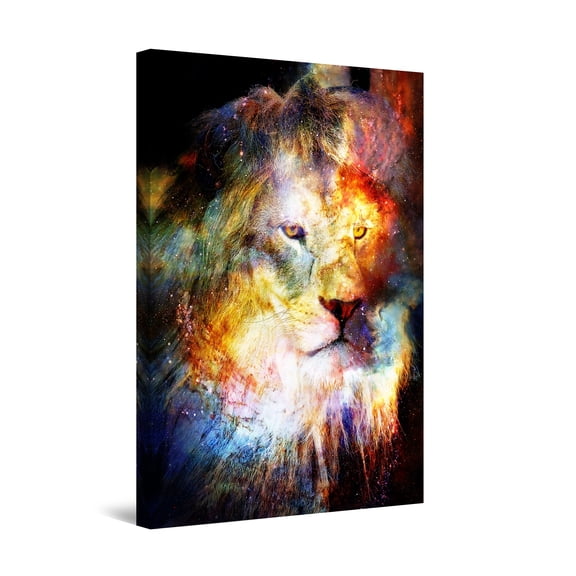 Startonight Canvas Wall Art Abstract - Colored Lion Artistic Painting - Artwork Print for Bedroom 24" x 36" 