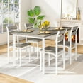 thumbnail image 2 of Lamerge 47'' 4 Person Dining Table Set, Rustic Solid Wood Kitchen Dining Table and Chairs 4 Piece Set for Small Spaces, Apartment Kitchens and Dining Rooms, Breakfast Corner. (Rustic grey), 2 of 7