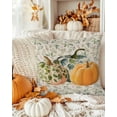thumbnail image 3 of Decorative Throw Pillow Covers 16x16 Inch Set of 2 Pumpkin Floral Fall Decor Pillow Cases for Couch, Green Leaf Cushion Case for Living Room Bedroom Bed Car Chair, 3 of 9