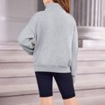 thumbnail image 4 of Girls Boys Hoodie Quarter Zip Pullover Sweatshirts Solid Pullover Sweatshirts Cropped/Oversized Hoodie Workwear Hoodie Teen Clothes 13-14 Years, 4 of 8