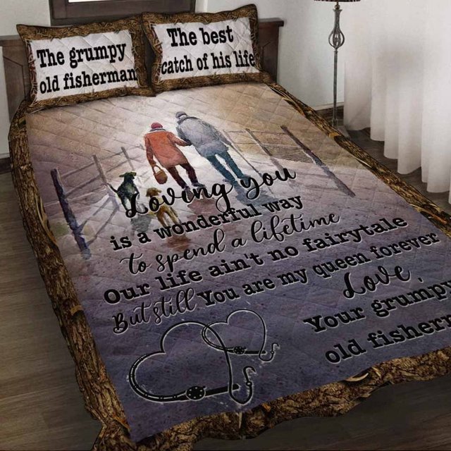 Loving You Is Wonderful - Juego de Cama Colcha Pesca
