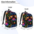 thumbnail image 4 of Balery Mexican Flower Traditional1 Vintage Canvas Backpack for Men and Women - Large Capacity, Durable Travel Laptop Bag for School, Work, Hiking, and Outdoor Activities, 4 of 7