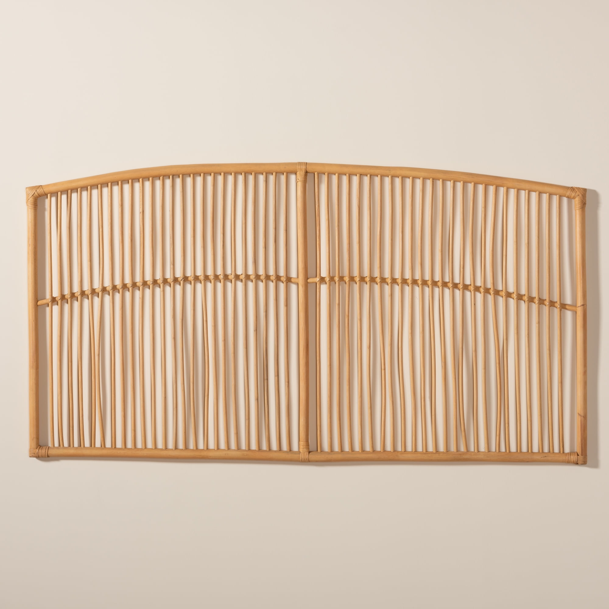 bali & pari Malvina Rattan BOHO Headboard, Queen Size, Natural Brown