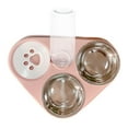 thumbnail image 2 of Double Water and Food Bowl Set Dispenser Bottle Feeder Bowl s Dish Feeding Station for Small or Medium Size dogs and cats , Pink, 2 of 9
