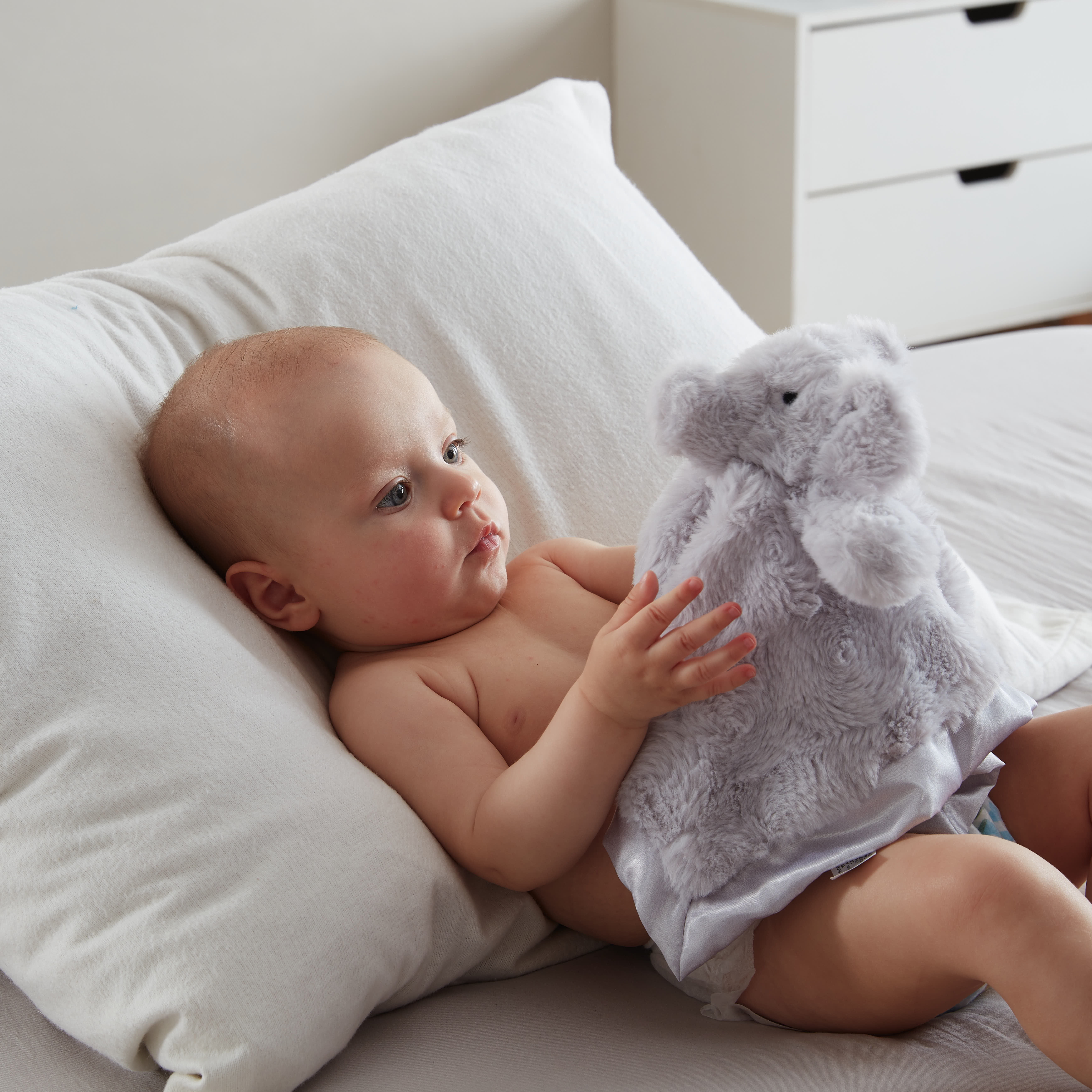 Parent's Choice Gray Elephant Lovey Security Blanket, 13 in x 13 in
