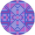 thumbnail image 1 of Ahgly Company Machine Washable Indoor Round Transitional Light Slate Blue Area Rugs, 7' Round, 1 of 7
