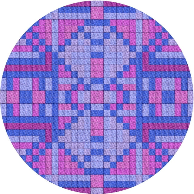 Ahgly Company Machine Washable Indoor Round Transitional Light Slate Blue Area Rugs, 5' Round