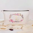 thumbnail image 1 of Lindbes Letter A-Z Flower Print Makeup Bag  Gift For Girls  Cute Retro Simple Fashion Letter Pattern Printed Bag Storage Bag Cosmetic Pouch For Small Items Storage Storage Bag  Makeup Sto, 1 of 7