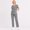 Gray, variant on Sets For Women Quick Dry Scrub Set With Pockets V Neck Short Sleeve Elastic Waist Pants Medical Uniform Green L
