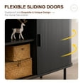thumbnail image 3 of MARNUR Sideboard Buffet Cabinet 55" Storage Cabinet with 2 Sliding Tambour Doors, Adjustable Shelves for Kitchen Office Bedroom Hallway Entryway, Black, 3 of 9
