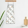 thumbnail image 5 of Naloa 1Pack Adjustable Bib Apron Waterdrop Resistant Cooking Kitchen Aprons for Women Men Chef, Gray Rabbit Print, 5 of 5