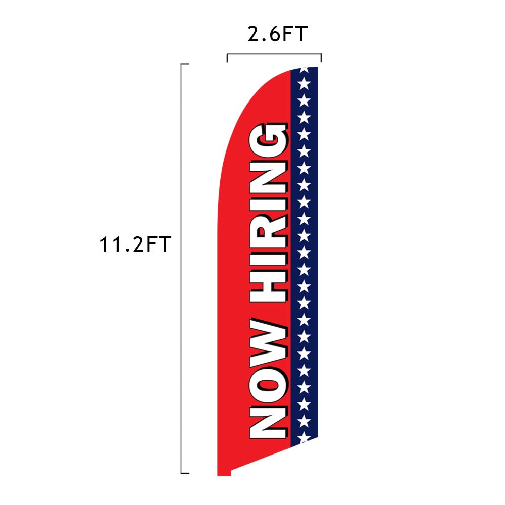 Vispronet Now Hiring Feather Flag Pack, 13.5ft, Red, White, and Blue 