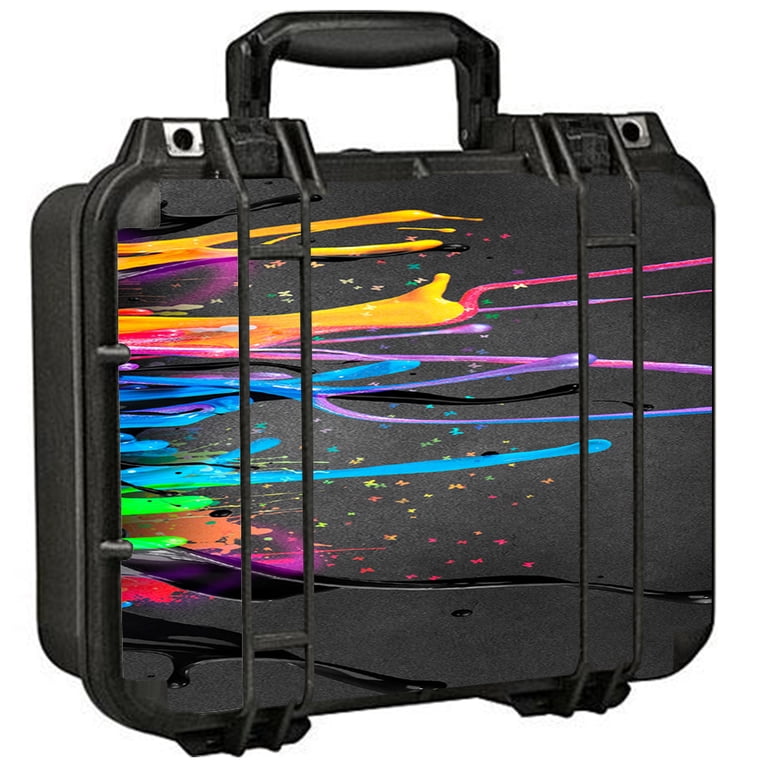 Skins Decals For Pelican 1400 Case Neon Paint Splatter