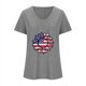 thumbnail image 3 of Camisetas Casuales de las Mujeres Gradiente Día de la Independencia Impreso Cuello Redondo, Blusa de Manga Corta para Diario, Fiesta Y Primavera Verano, 3 of 4
