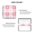 thumbnail image 5 of Lsque Plaid Heart Printed Tissue Box Cover Holder, Facial Paper Organizer Dispenser,Square with Bottom Belt, PVC Leather Decorative Organizer, 5 of 8