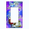 thumbnail image 5 of Metal Light Switch Plate Cover Tea or Coffee Problems Blue Purple COF019, 5 of 13