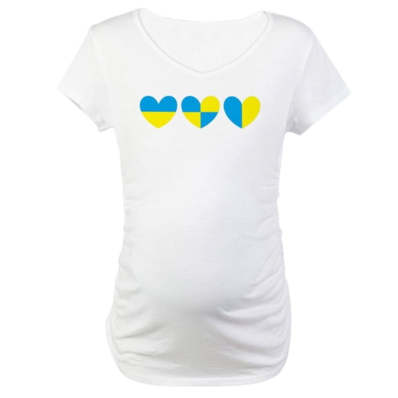 CafePress - I Stand With Ukraine Heart Maternity T Shirt - Cotton Maternity T-shirt, Cute & Funny Pregnancy Tee