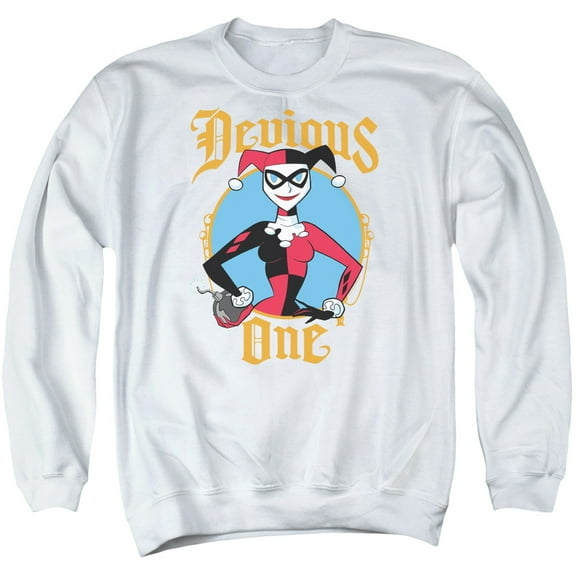 Batman Devious One Adult Crewneck Sweatshirt White