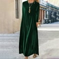 thumbnail image 2 of Prolriy Robe en Velours pour Femmes Printemps et Automne Nouvelle Robe Longue en Velours Doré Européenne et Américaine à Col Rond Fin pour Femmes 2025 Vert TTTG, 2 of 5