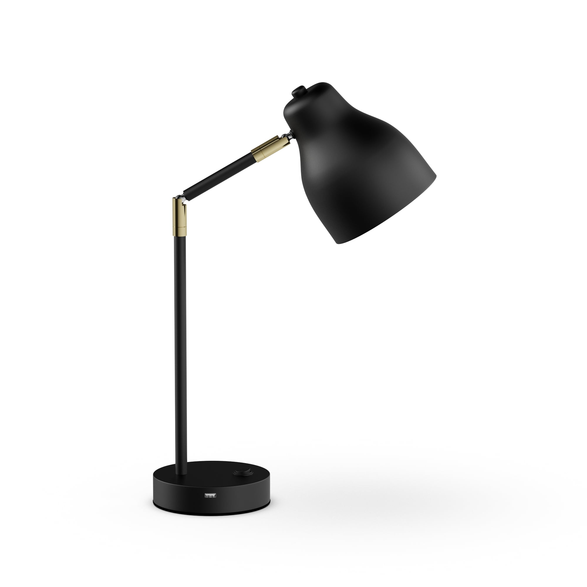 Better Homes & Gardens Linear Metal Office Desk Lamp with LED Bulb and USB Port, Black
