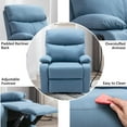 thumbnail image 5 of hzlagm Swivel Rocker Recliner Chair with Adjustable Backrest＆Footrest Breathable Fabric Rocking Chair for Home Theater, Living Room - Blue, 5 of 7