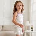 thumbnail image 6 of Krdevn Girls Floral Cami Pajama Set Bow Ruffle 2 Piece Summer Loungewear Outfit,4-5 Years, 6 of 8