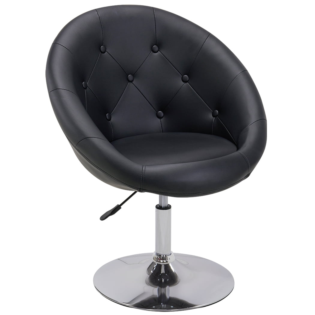 Duhome Jumbo Size Luxury Accent Chair, Round Leather Swivel Chair