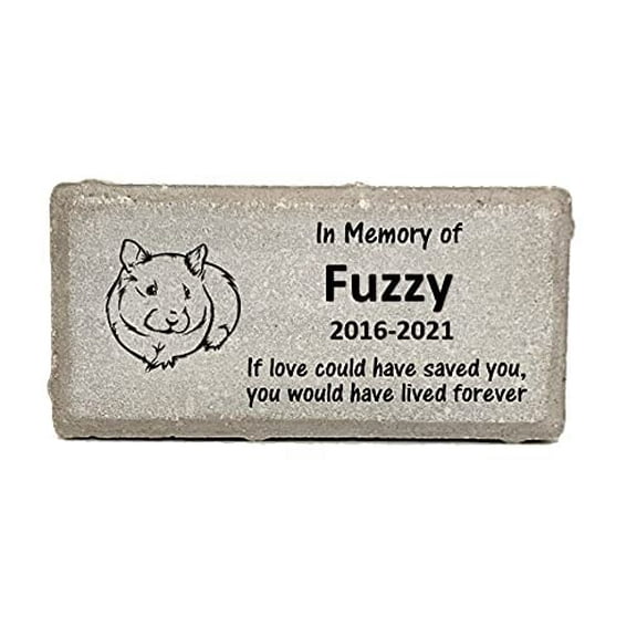 Guinea Pig Memorial Stone - ILCSY - Real Stone Personalized by$$Garden & Patio