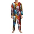 thumbnail image 4 of Bingfone Men'S Pajama Set 2 Piece Loungewear Pjs, Long Sleeve With Pajama Pants-Colorful Hand Painted Easter Eggs, 4 of 9