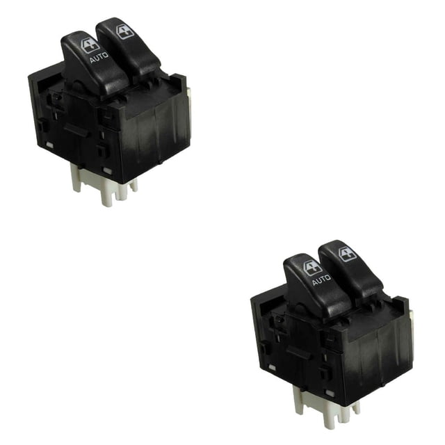 Youkk Professional Lightweight Front/Left Electric Switch Anti-skidding Window Master Button Wear-resistant Plastic Relay As Shown 2Set