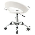 thumbnail image 3 of Duhome Faux Leather Office Desk Chair Vanity Chair Rolling Chair Adjustable Swivel Chair on Wheels Rolling Stool Salon Stool Vanity Stool Modern, White, 3 of 10