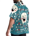 thumbnail image 3 of Tiny teeth Men's Casual Printed Button Down Short Sleeve Summer Beach Shirt, Unisex, 3 of 6