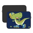 thumbnail image 3 of Bingfone Dino Playing Roller Skate Laptop Sleeve Case 15 Inch, 360° Protective Computer Carrying Bag, 3 of 9
