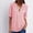 Pink, variant on Oalirro Plus Size Women's Summer Tops Zip Casual Tunic Rollable Sleeve Blouse Tops Shirts
