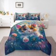 thumbnail image 1 of Erosebridal Literie Anime Chat Ensemble de Couette Full, Couette Chaton, Décoration Florale Fleur de Rêve, Réversible 3 Pcs, 1 of 8