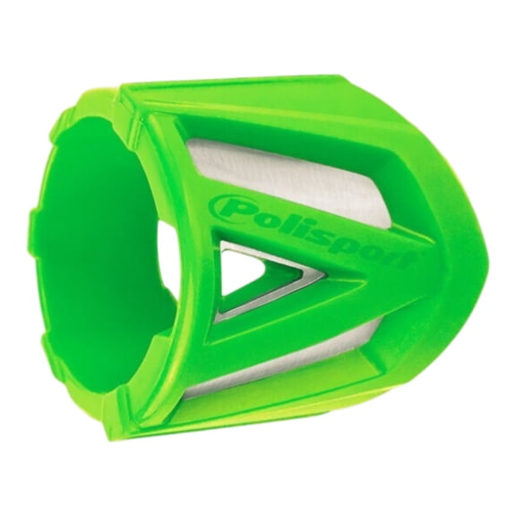 Polisport Silencer Protector (340-400mm/13.4-15.7in) - Durable Silicone-Metal Motorcycle Exhaust Guard, Easy Install, Universal Fit (Green)