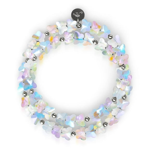 Morning Dew / Argent Sterling.925 / Blanc Arc-en-Ciel Butterfly Wrap