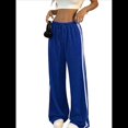 thumbnail image 2 of Pantalones Deportivos Holgados de Pierna para Mujer, Tiro Bajo, Estilo Y2K, con Cordón Ajustable Azul S, 2 of 10