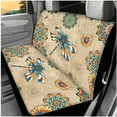 thumbnail image 3 of KUIFORTI Bohemian Flowers Car Seat Covers 14 Pieces with Auto Center Console Armrest Pad Steering Wheel Cover Seat Belt Pads Cars Headrest Cover Washable for Cars SUV Sedan, 3 of 7