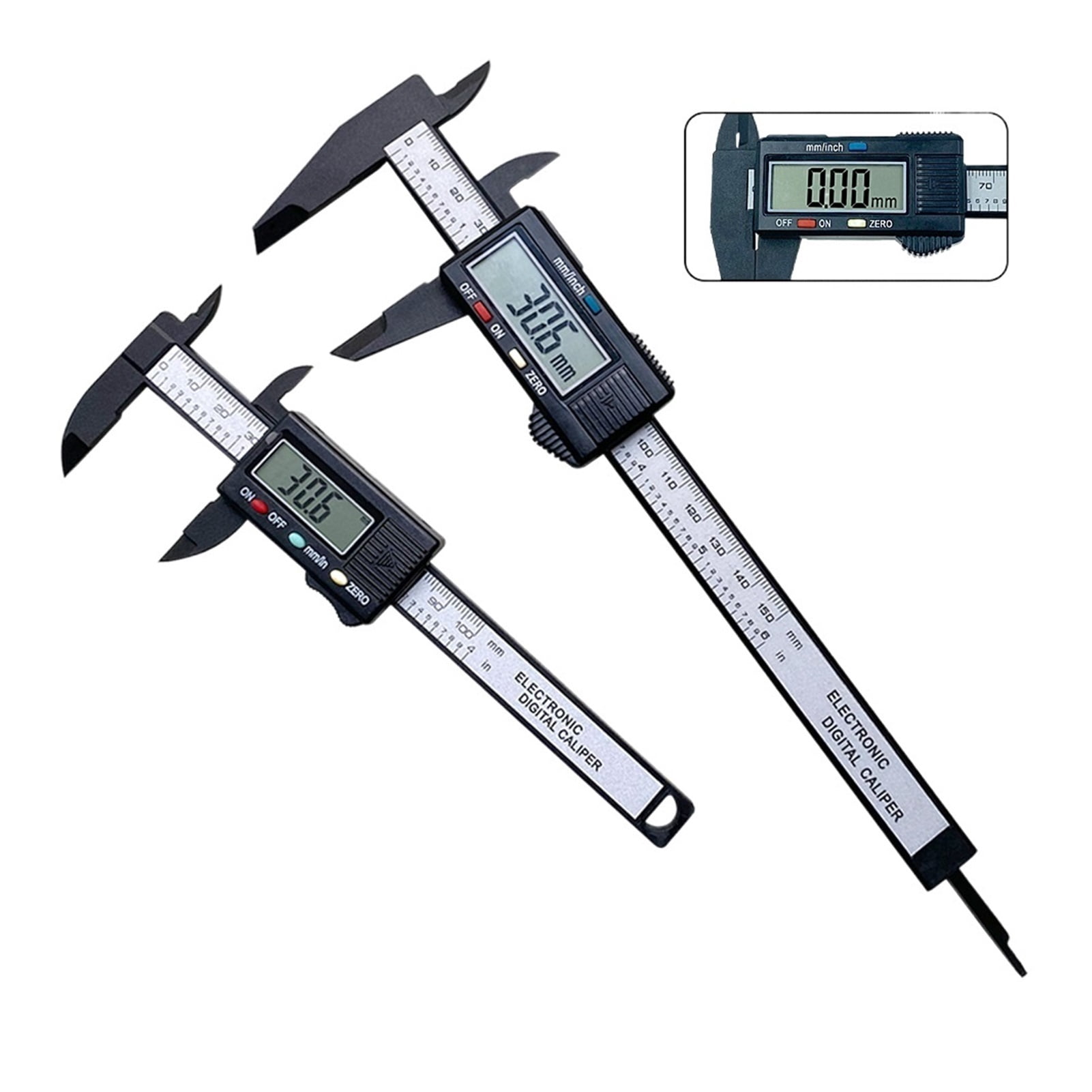 100mm 150mm Electronic Digital Caliper 6 Inch Carbon Fiber Vernier Caliper Gauge Micrometer Measuring Tool Digital Ruler ,Easy to Operate
